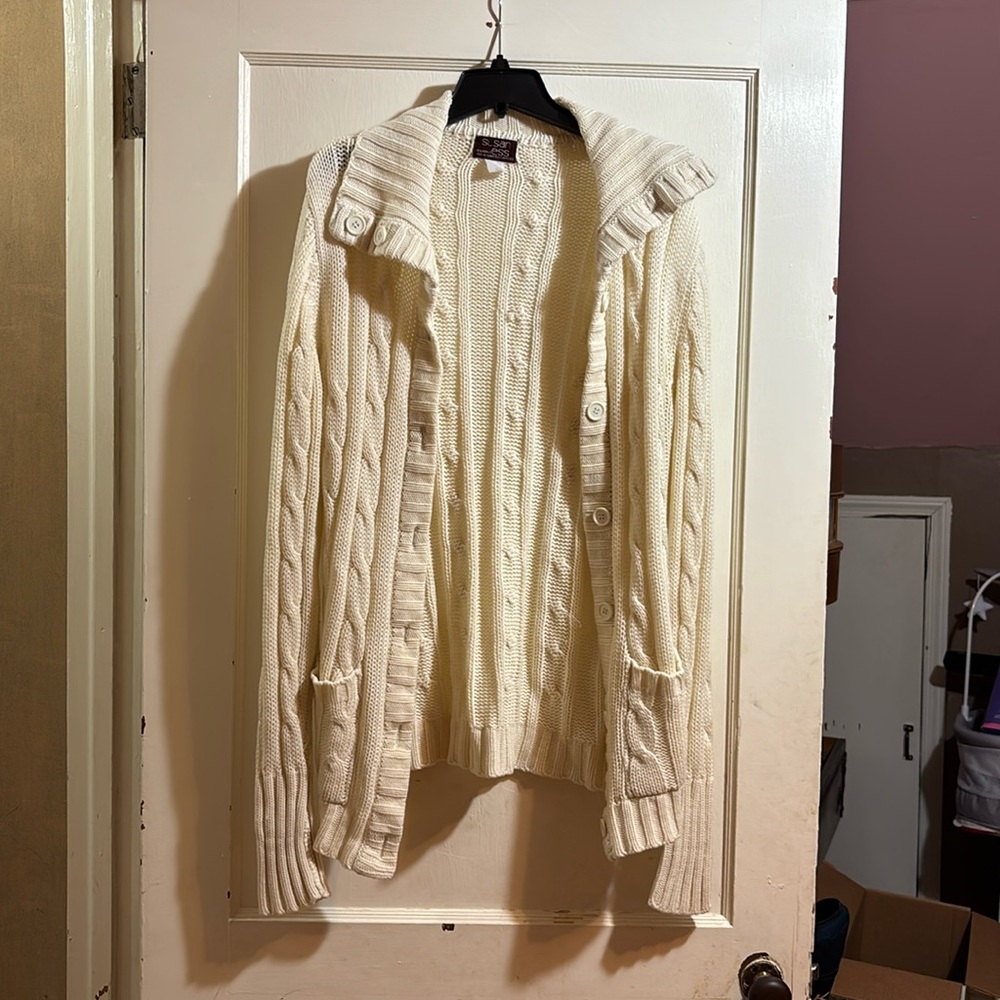 Cream Cable Knit Cardigan